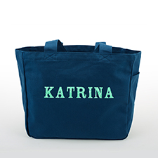 Glitzer Baumwolltasche Text Foto Personalisieren Accessoire Blau