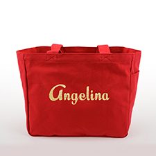 Glitzer Baumwolltasche Text Foto Personalisieren Accessoire Rot