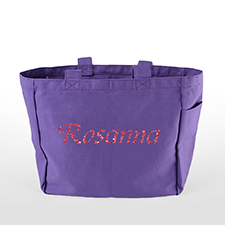 Glitzer Baumwolltasche Text Foto Personalisieren Accessoire Lila