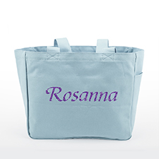 Glitzer Baumwolltasche Text Foto Personalisieren Accessoire Hellblau