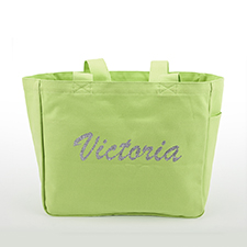 Glitzer Baumwolltasche Text Foto Personalisieren Accessoire Grün