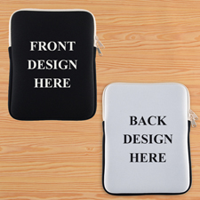 Beige New iPad & 2,3,4 Sleeve beidseitig personalisieren Hochformat 195 x 250 mm Neopren