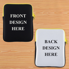Gelb New iPad & 2,3,4 Sleeve beidseitig personalisieren Hochformat 195 x 250 mm Neopren