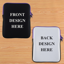 Lila New iPad & 2,3,4 Sleeve beidseitig personalisieren Hochformat 195 x 250 mm Neopren
