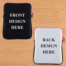 Hot Pink New iPad & 2,3,4 Sleeve beidseitig personalisieren Hochformat 195 x 250 mm Neopren