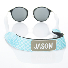 Monogramm Aqua Kettenmuster Sonnenbrillenband Personalisieren
