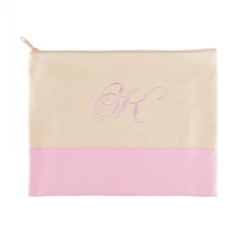 Große Bestickte Kosmetiktasche Gestalten 22,9 x 29,8 cm Pink
