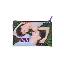 127 x 203 mm Glitzer Kosmetiktasche Beidseitig Personalisieren Reißverschluss purple
