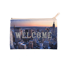 152 x 229 mm Glitzer Kosmetiktasche Beidseitig Personalisieren Reißverschluss beige