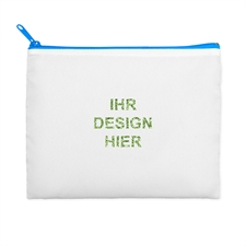 241x330 mm Glitzer Kosmetiktasche Beidseitig Personalisieren Reißverschluss blau