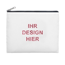 279x356 mm Glitzer Kosmetiktasche Beidseitig Personalisieren Reißverschluss silber