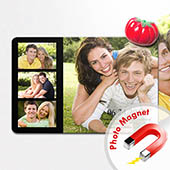 Save the Date Magnet vier Fotos Collage Tanz 10,16 x 15,24 cm
