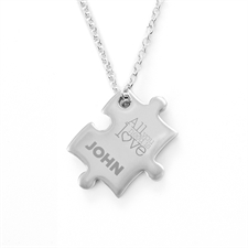Love ist Liebe Puzzle Halskette Gravur Anhänger einseitig Personalisieren