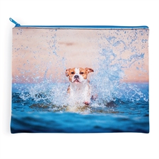 Sehr grosse Personalisierte Neopren Kosmetiktasche mit Foto 29,9 x 35,6 cm