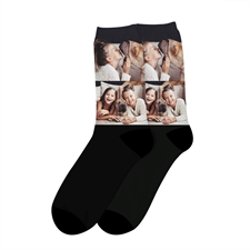 Zweier Collage Design Personalisierte Fotodruck Unisex Socken, Größe L