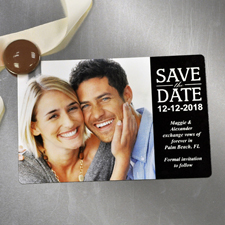 10,16 x 15,24 cm Save the Date Magnet Schwarz