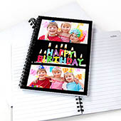 Notizbuch, Drei Fotos, Schwarz