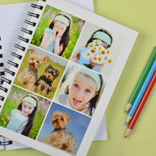 Notizbuch, Sechs Fotos, Weiß