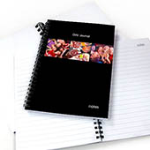 Notizbuch, Drei Fotos, Ein Titel, Schwarz