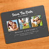 Konfirmation und Kommunion Einladung als Fotopuzzle, 3 Fotos, Grau
