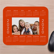Elegantes Fotokalender Mauspad, Orange