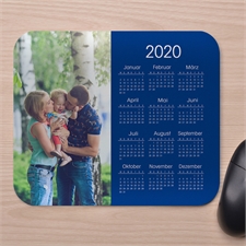 Modernes Foto Kalender Mauspad Blau