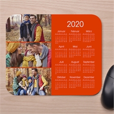 Drei Fotos Kalender Kollage Mauspad Orange