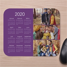 Drei Fotos Kalender Kollage Mauspad Lavendal