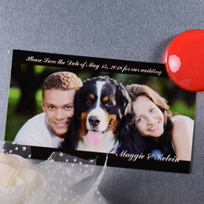 Erinnerungen Save the Date Magnet Schwarz 5,08 x 8,89 cm
