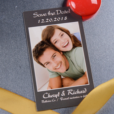 Modern Save the Date Magnet Grau 5,08 x 8,89 cm