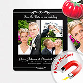 8,89 x 10,16 cm Save the Date Magnet Schwarz