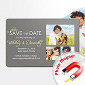 Sie hat JA! gesagt Save the Date Magnet Grau 10,16 x 15,24 cm