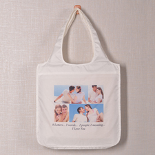 Vier Fotos Shoppingtasche Blüte