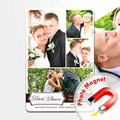 Eins und Eins Hochzeit Collage Save the Date Magnet 10,16 x 15,24 cm