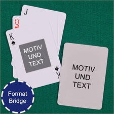 Bridgekarten mit Portraitfoto in der Mitte