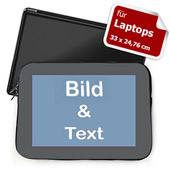 Personalisierte Laptop Tasche, Medium, Grauer Rand