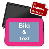 Personalisierte Laptop Tasche, Medium, Pinkfarbener Rand