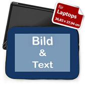 Personalisierte Laptop Tasche Groß Blau
