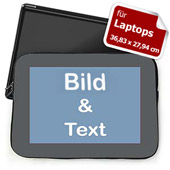 Personalisierte Laptop Tasche Groß Grauer Rand