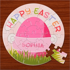 Osterei Pink Rundes Puzzle Personalisieren Durchmesser 18,4 cm