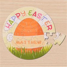 Osterei Frohe Ostern Rundes Puzzle Personalisieren Durchmesser 18,4 cm