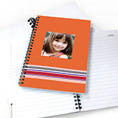Notizbuch, Buntgestreift, Orange