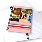 Notizbuch, Drei Fotos, Buntgestreift, Pink