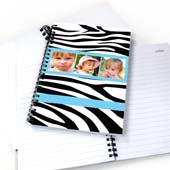 Notizbuch Dreier Kollage Zebra Cooles Blau