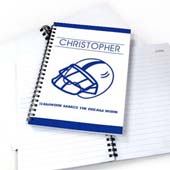 Personalisiertes Notizbuch Baseball Blau