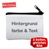 Personalisierte Foto-Geldbörse mit gleicher Hintergrundfarbe, Text und Fotos