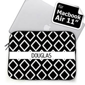 Schwarze personalisierte ikat MacBook Air 11 Tasche