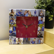 Pink Kollageuhr Großes Zifferblatt Modern
