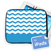 Zickzack Himmelblau Personalisierte iPad Tasche