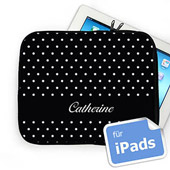 Schwarz gepunktete iPadtasche